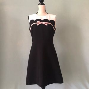 Kate Spade Black Scalloped Bow Dress